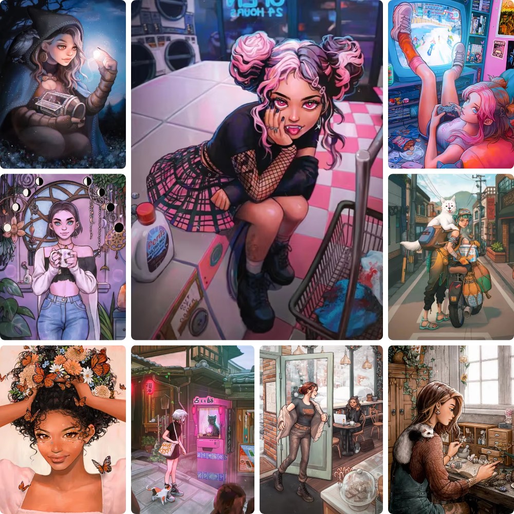 Street Fashion Europe - Peinture Diamant 5D DIY Tendance Urbaine,