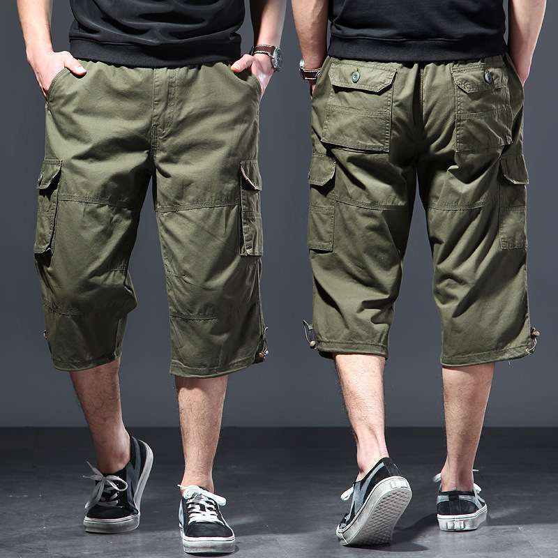 Street Fashion Plus Size - Pantalon 3/4 en coton pour homme,