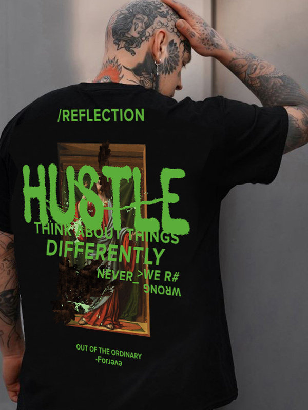 Street Fashion Graffiti - T-shirt à manches courtes en coton,