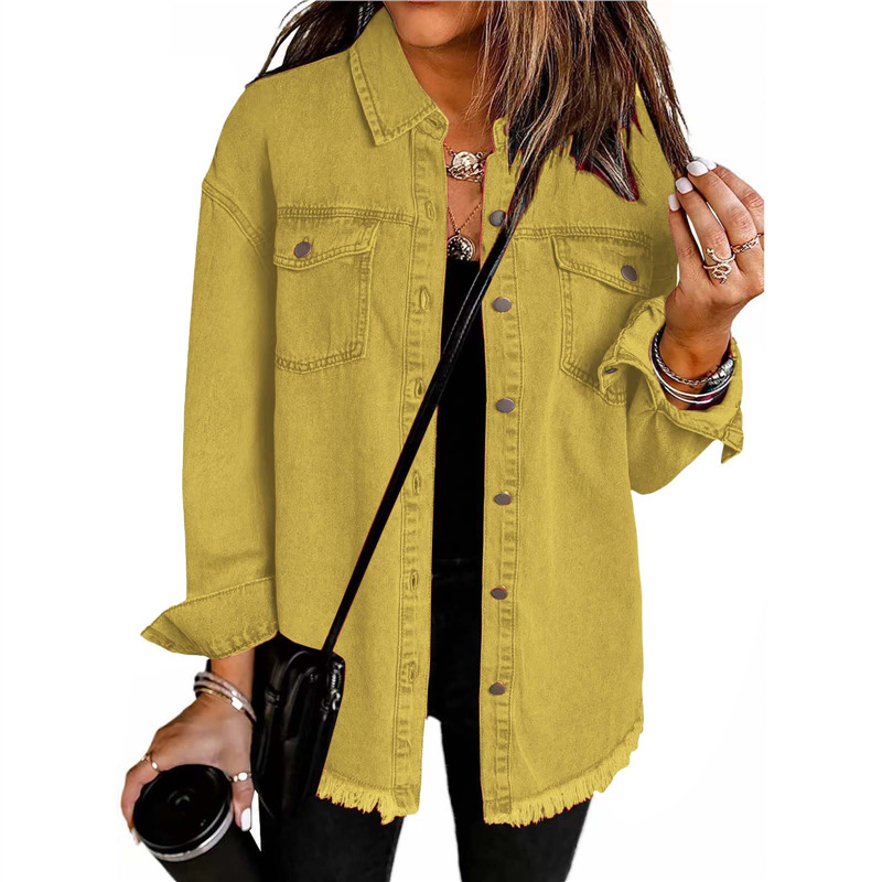 Street Fashion Europe - Veste Chemise en Jean Délavé pour