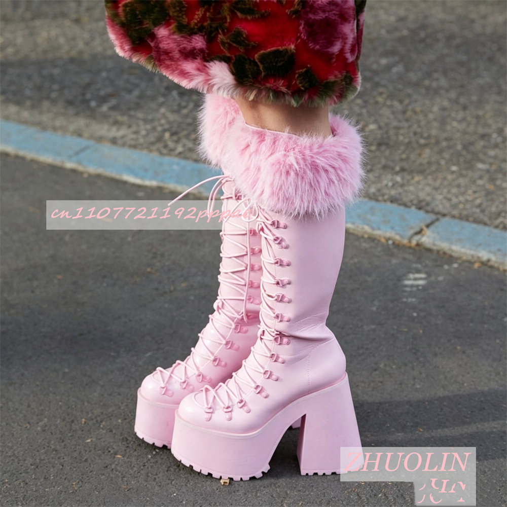 Street Fashion Lady - Bottes plateforme pour femmes, hauteur genou,