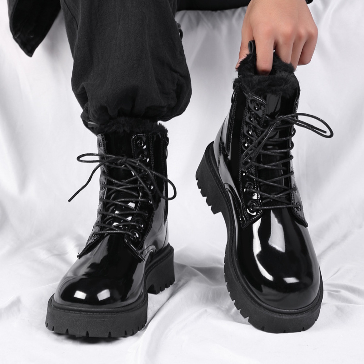 Bottes hautes en peluche chaud - Street Fashion Plus Size avis et prix