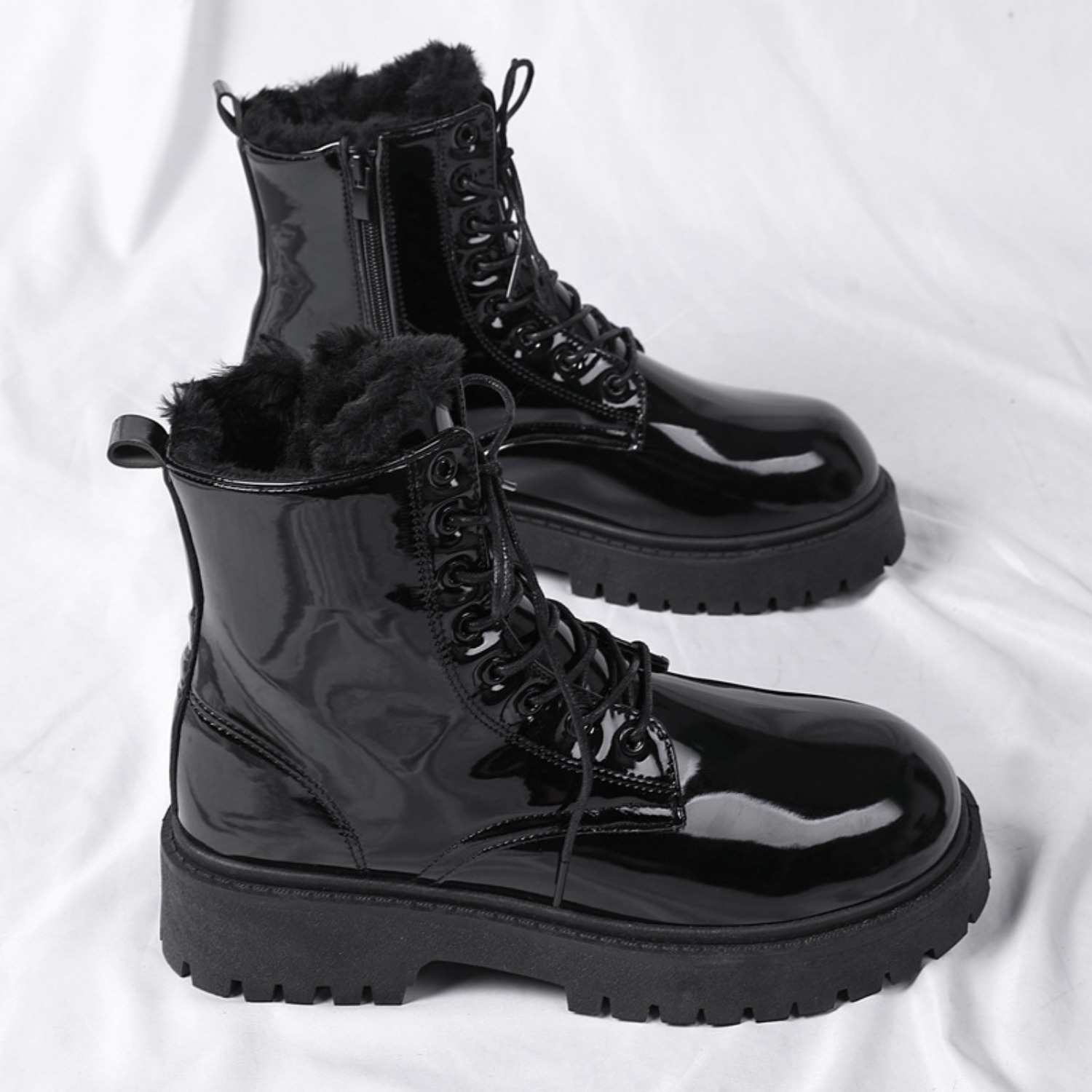 Bottes hautes en peluche chaud - Street Fashion Plus Size avis et prix