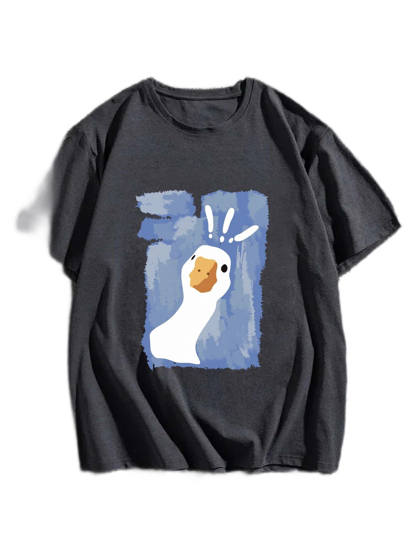 T-shirt imprimé canard confus  - Street Fashion Graffiti avis et prix