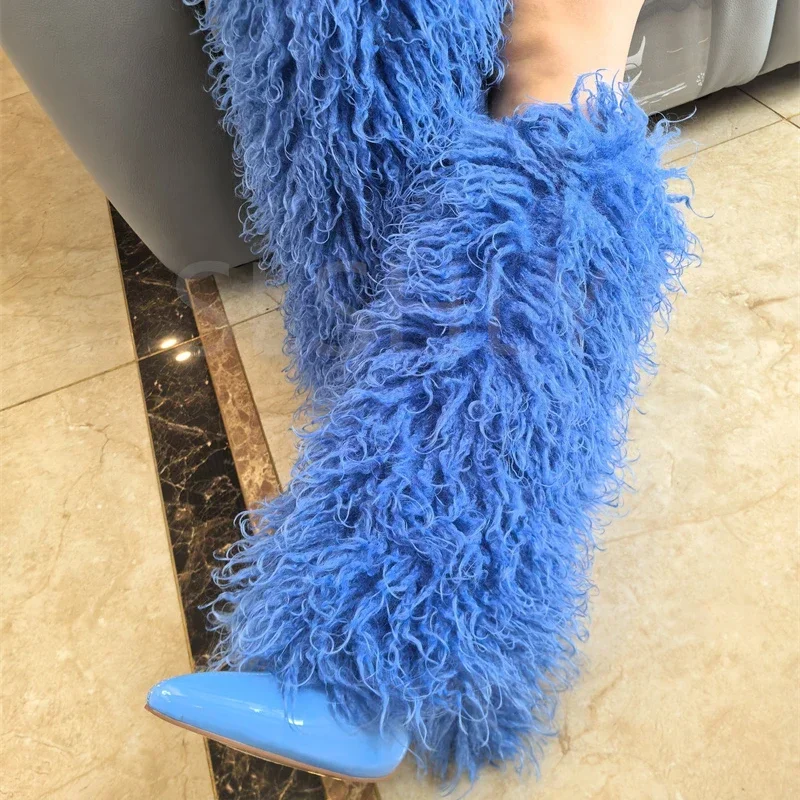 Bottes hautes en peluche de co - Street Fashion Magazines avis et prix