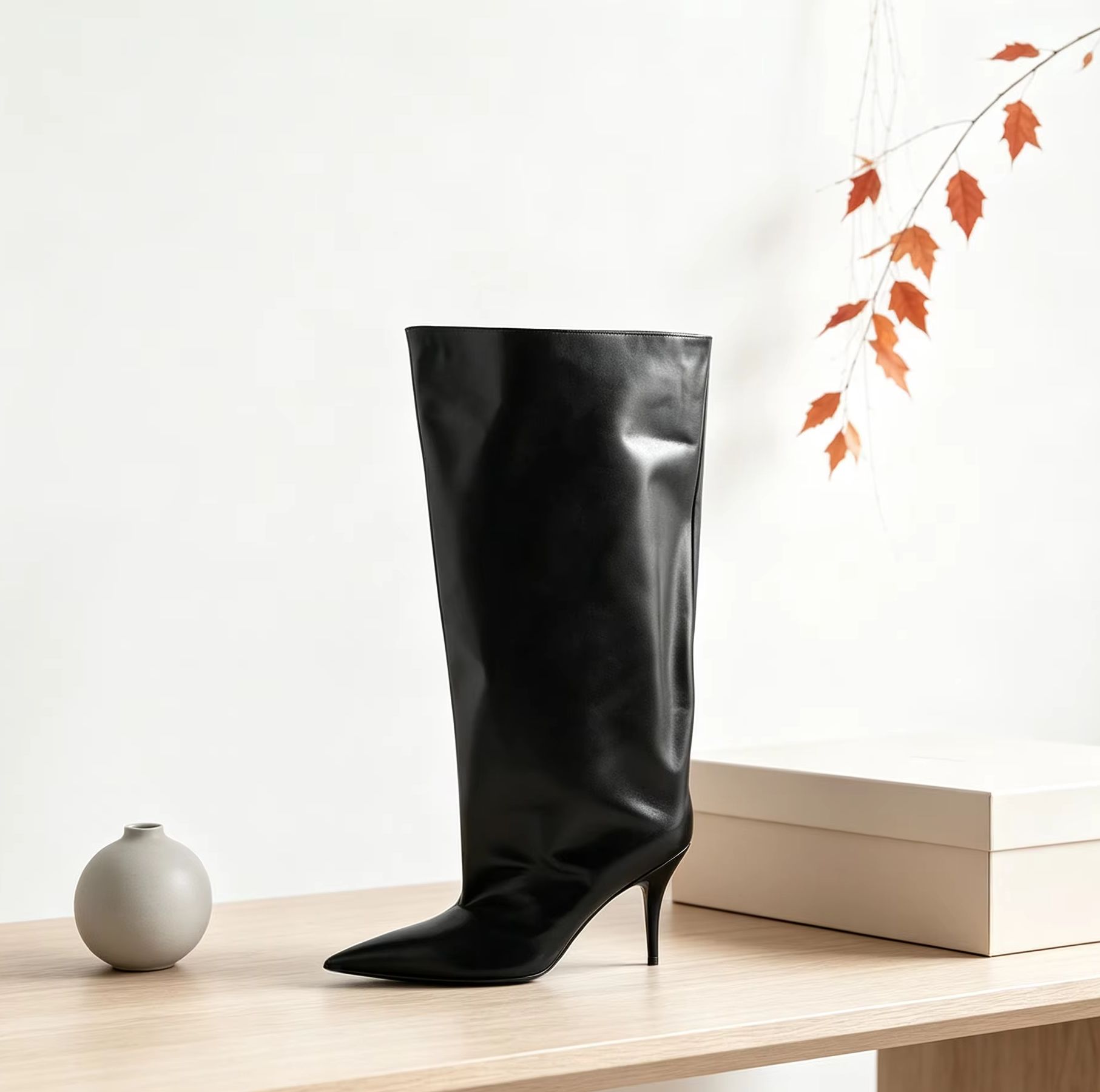Bottes hautes à revers large e - Street Fashion Lady avis et prix