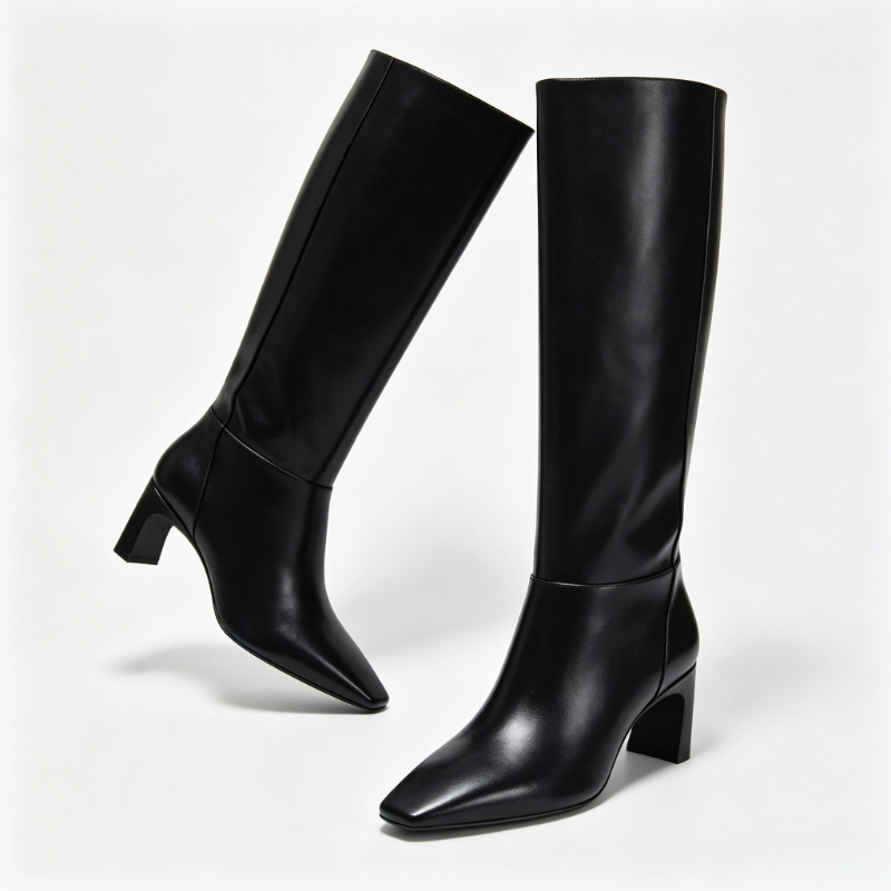 Bottes longues en cuir à talon - Street Fashion Designer avis et prix
