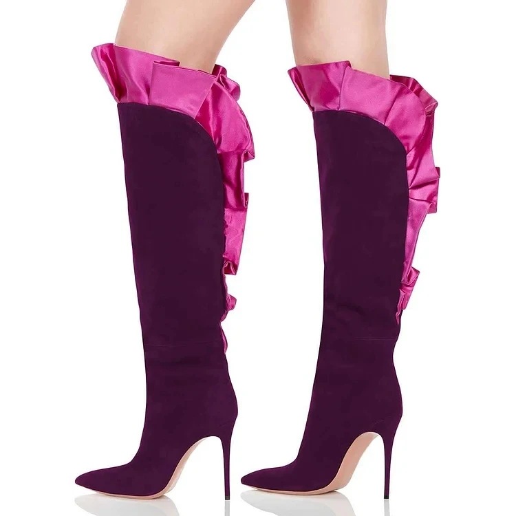 Bottes en daim à volants et bo - Street Fashion Designer avis et prix