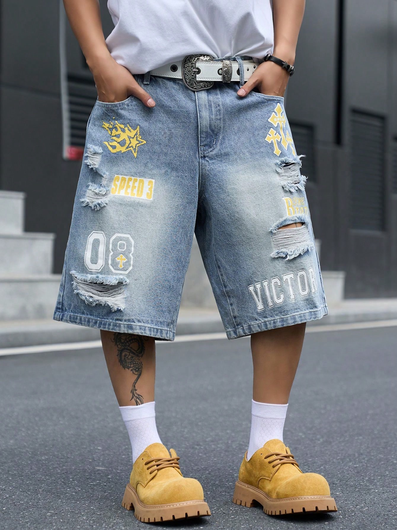 Shorts en jean ample pour homm - Street Fashion Baggy avis et prix